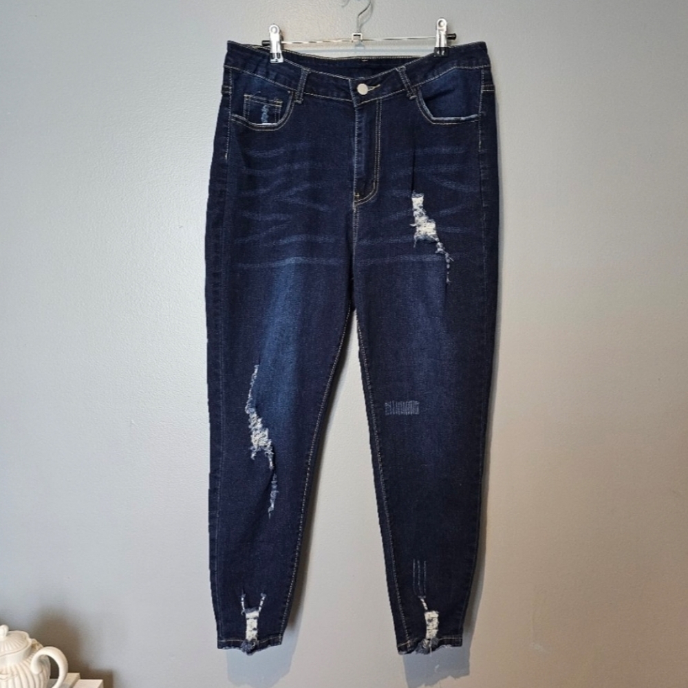 Distressed Skinny Jeans by Shein Curve